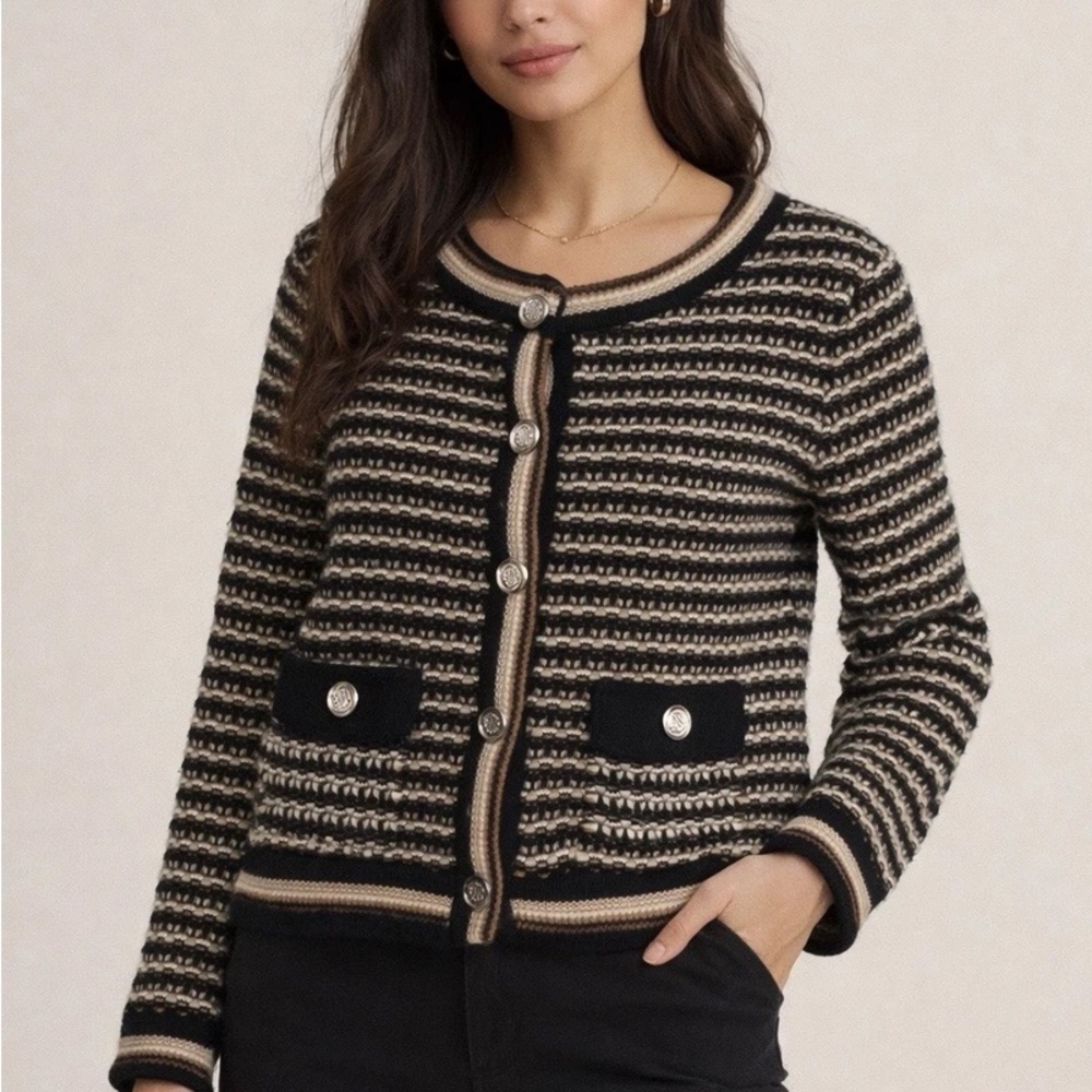 Nanette Lepore Tweed Cardigan - snap closure - medium - NWT